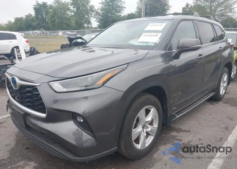 2022 Toyota Highlander Hybrid Le z USA, uszkodzony, nr VIN 5TDBBRCH2NS560230